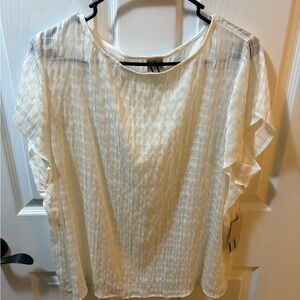Worthington Cream Textured Blouse